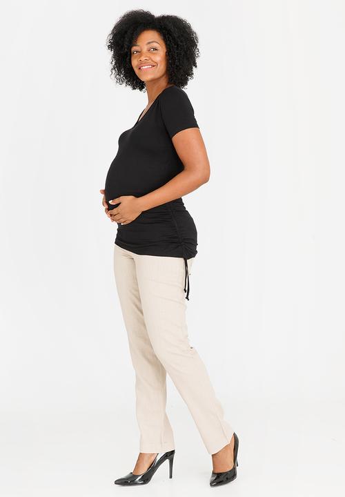 edit Maternity - Drawstring Top Black