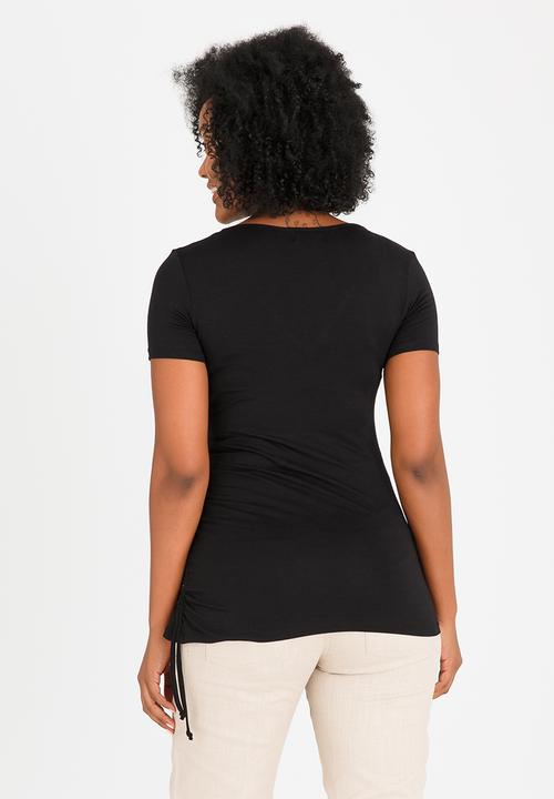 edit Maternity - Drawstring Top Black