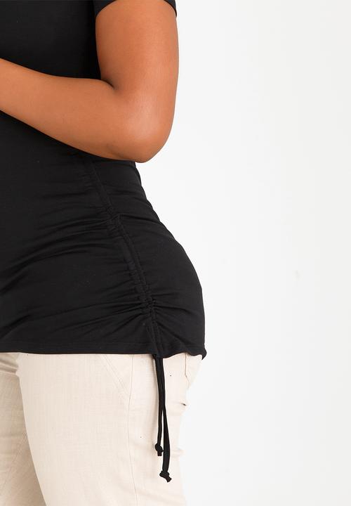 edit Maternity - Drawstring Top Black
