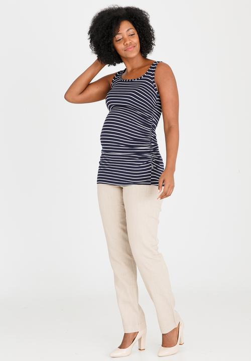 Cherry Melon - Side Gauge Tank Navy & White