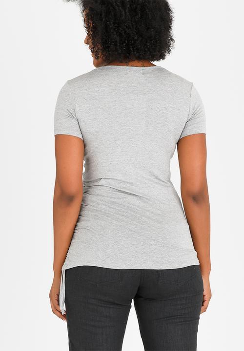edit Maternity - Drawstring Top Grey
