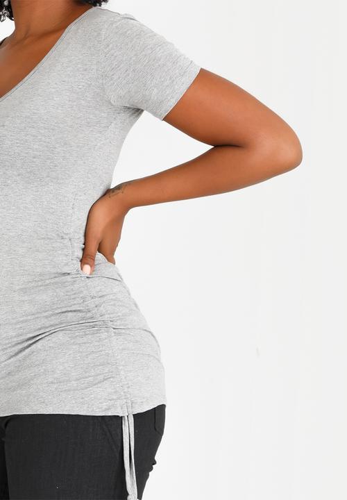 edit Maternity - Drawstring Top Grey