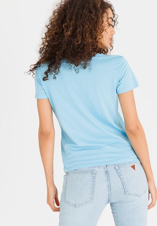 GUESS - Guess Baby Crew Logo Tee Pale Blue