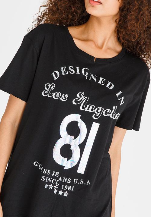 GUESS - Guess Split Seam 81 Tee Black