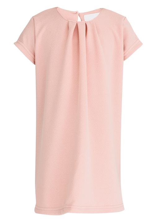 See-Saw - Shift Dress with Front Pleat Detail Mid Pink