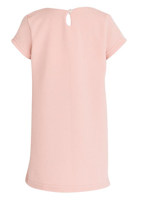 See-Saw - Shift Dress with Front Pleat Detail Mid Pink