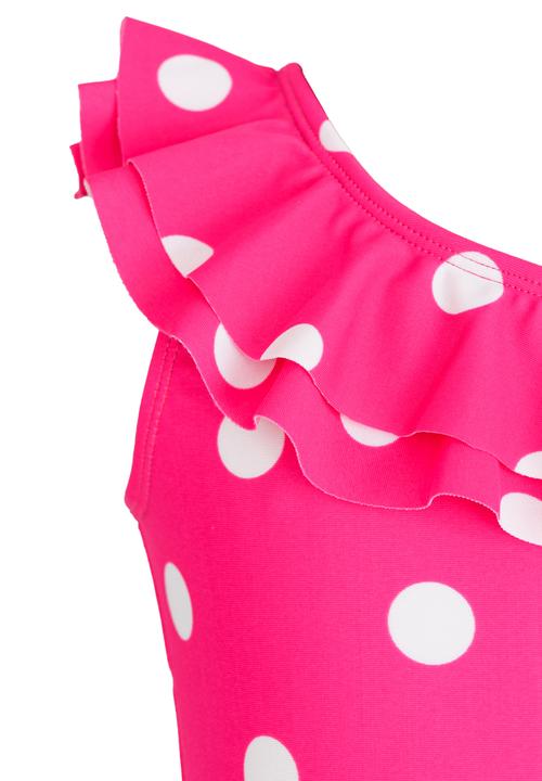 Pop Candy - Spotted Full Piece Swimsuit Mid Pink