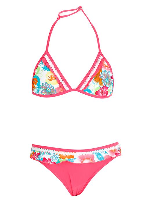 Pop Candy - Floral Print Bikini Mid Pink