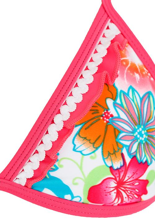 Pop Candy - Floral Print Bikini Mid Pink