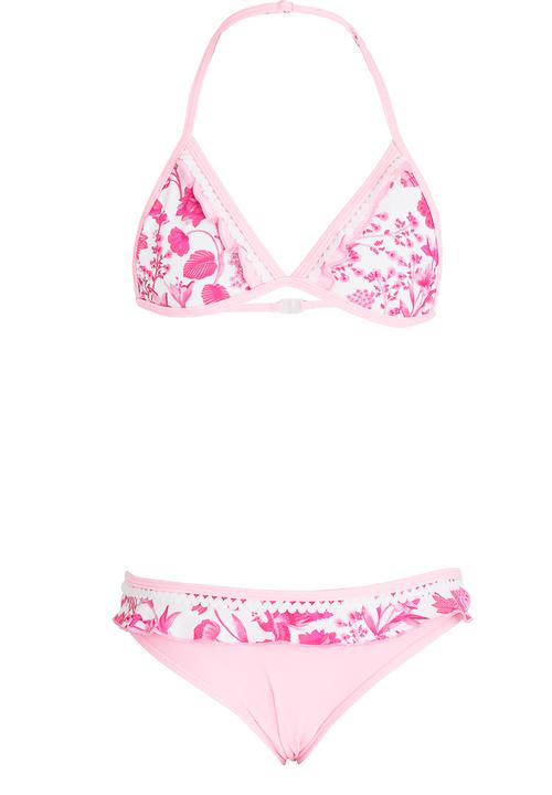 Pop Candy - Floral Print Bikini Pale Pink