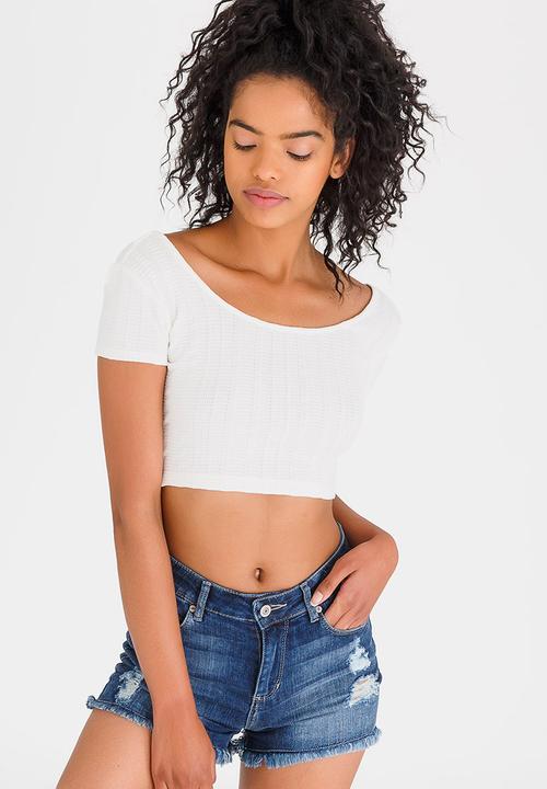 c(inch) - Bardot Cropped Top Cream