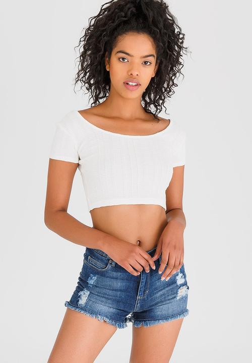 c(inch) - Bardot Cropped Top Cream