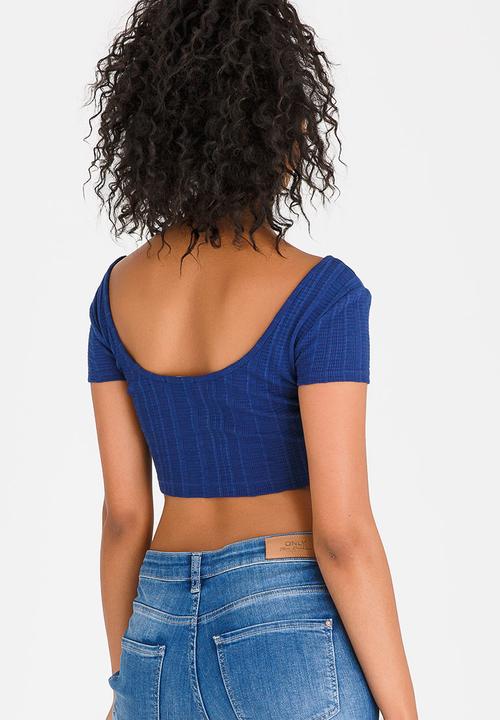 c(inch) - Bardot Cropped Top Navy