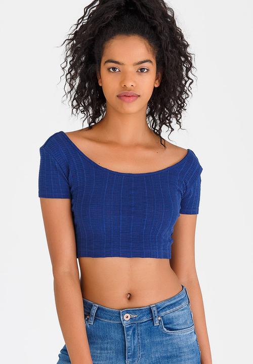 c(inch) - Bardot Cropped Top Navy