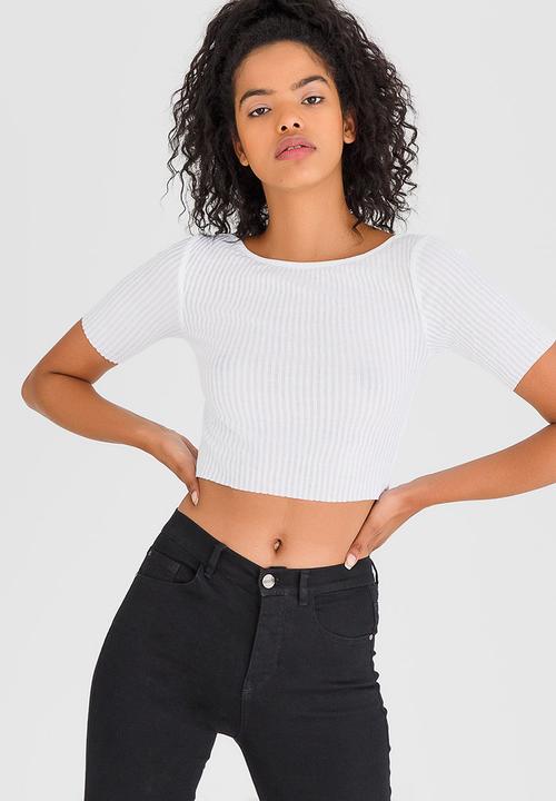 c(inch) - Boat Neck T-shirt White
