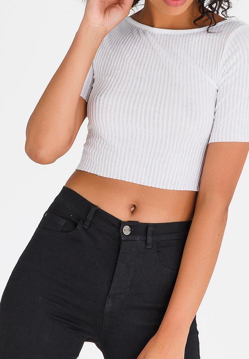 c(inch) - Boat Neck T-shirt White