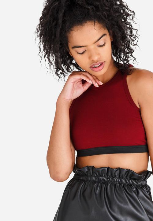 c(inch) - Sports Luxe Cropped Top Red