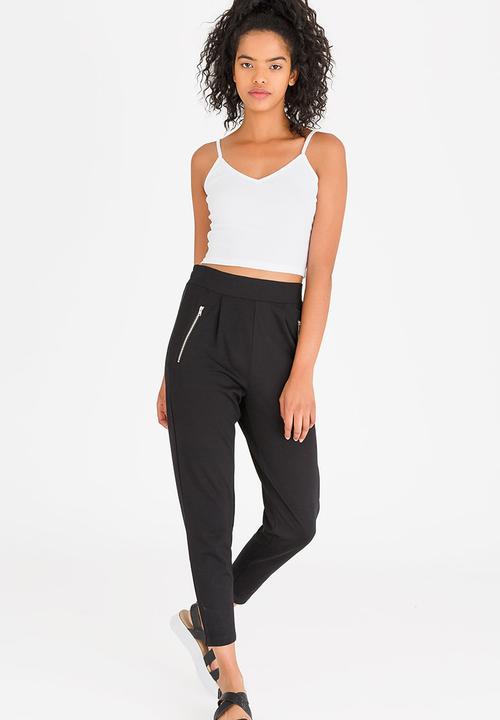 c(inch) - Ribbed Cropped Top White