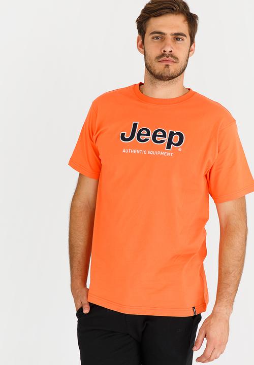 JEEP - Applique Embroidered T Shirt Orange