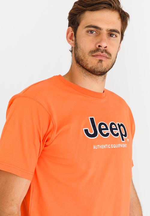 JEEP - Applique Embroidered T Shirt Orange