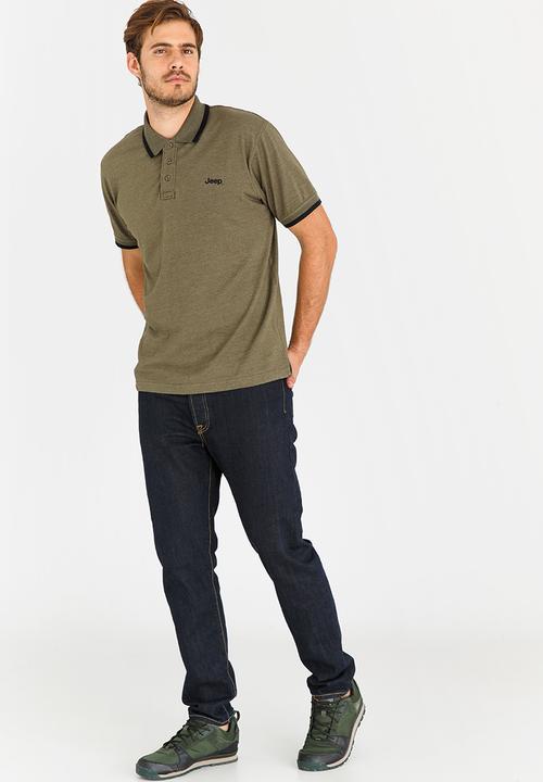 JEEP - Single Jersey Plain Golfer Khaki Green