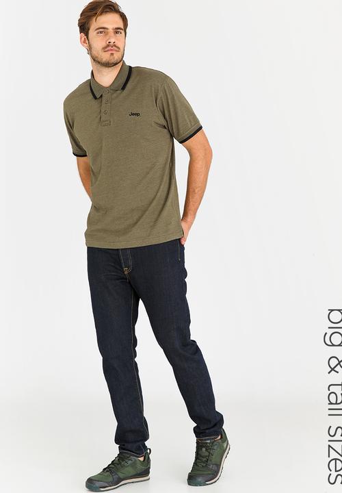 JEEP - Single Jersey Plain Golfer Khaki Green