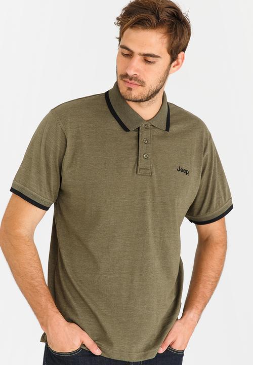 JEEP - Single Jersey Plain Golfer Khaki Green
