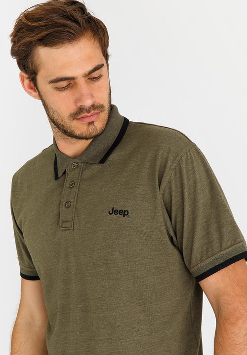 JEEP - Single Jersey Plain Golfer Khaki Green
