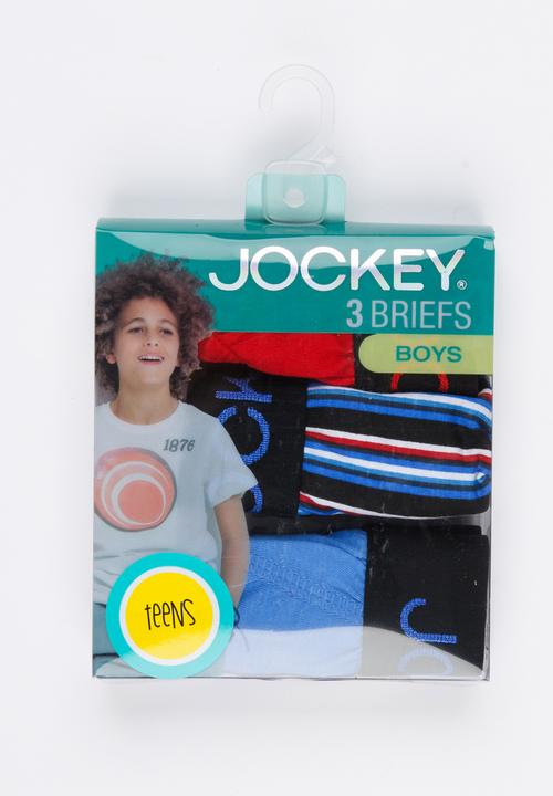 Jockey - 3 PK Fancy Boys Jockey Brief Multi-colour