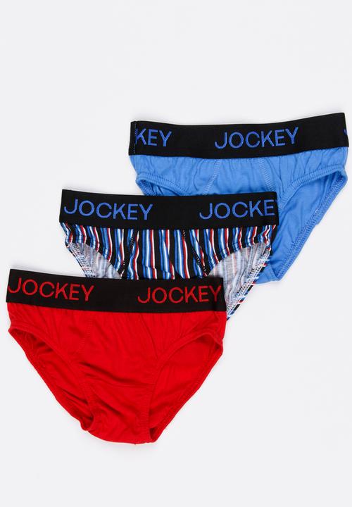Jockey - 3 PK Fancy Boys Jockey Brief Multi-colour