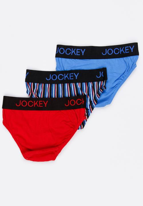 Jockey - 3 PK Fancy Boys Jockey Brief Multi-colour