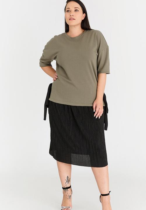 STYLE REPUBLIC PLUS - Lace-up T-shirt Green