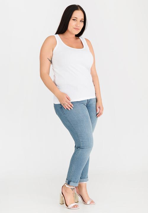 EVANS - Round Neck Vest White
