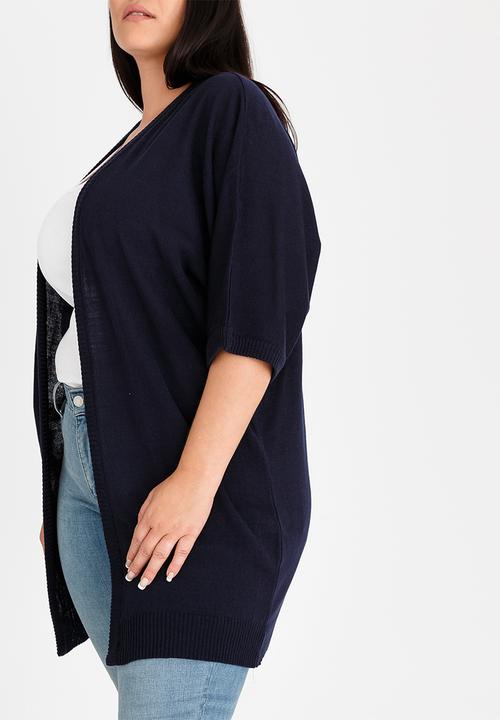edit Plus - Throw-over Cardi Navy