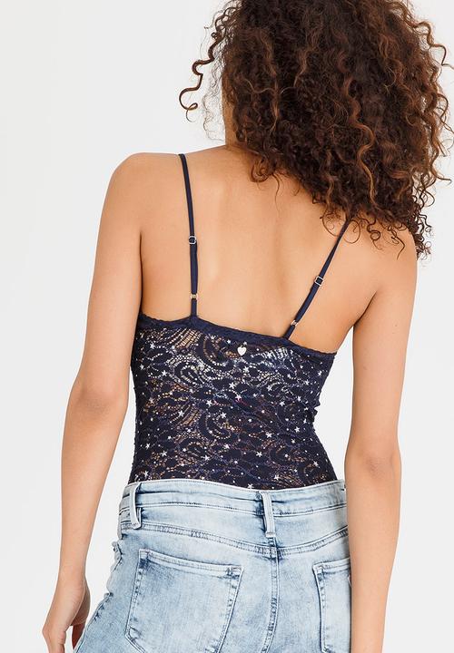 SISSY BOY - Island Life Star Bodysuit Navy
