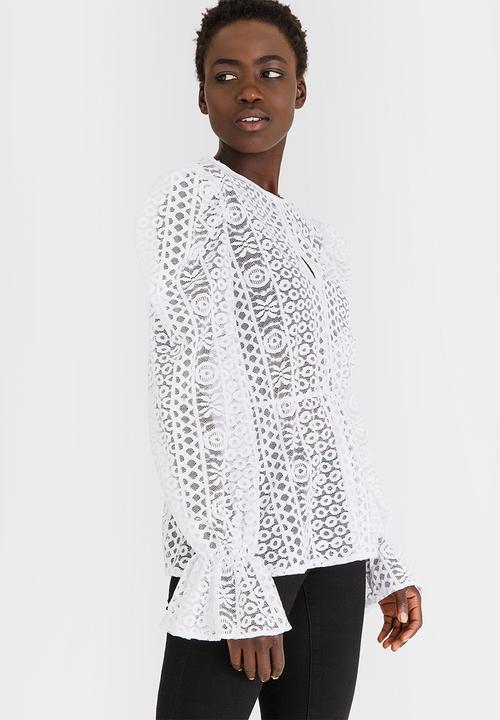STYLE REPUBLIC - Volume Lace Blouse White