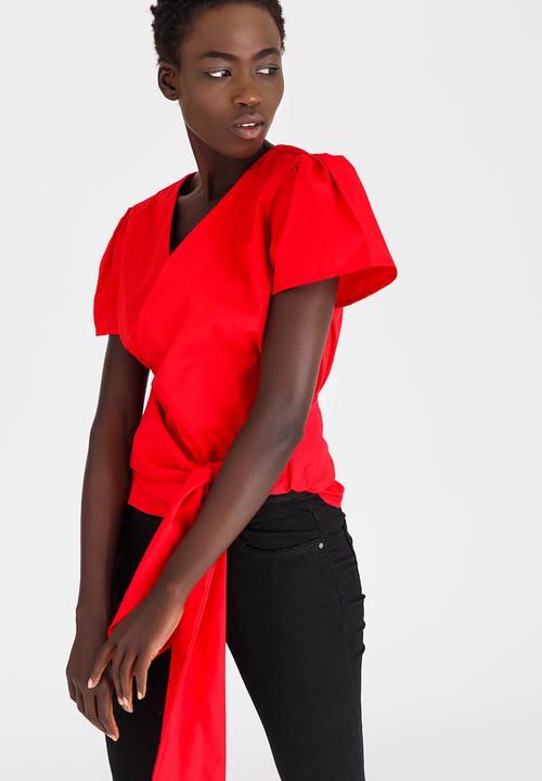 STYLE REPUBLIC - Wrap Blouse Red
