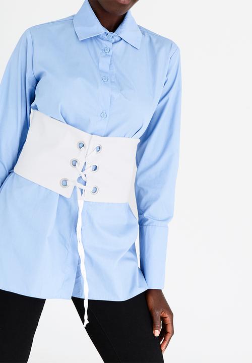STYLE REPUBLIC - Shirt with Corset Detail Pale Blue