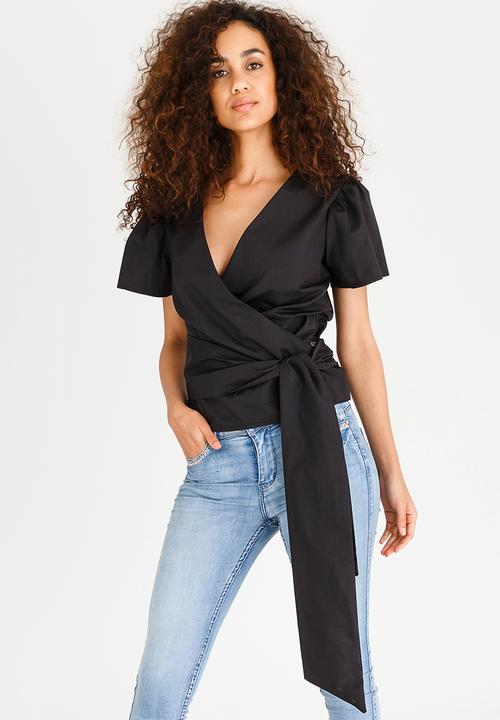 STYLE REPUBLIC - Wrap Blouse Black