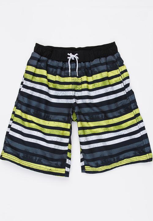 Pop Candy - Striped Swim Shorts Multi-colour