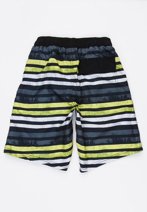 Pop Candy - Striped Swim Shorts Multi-colour