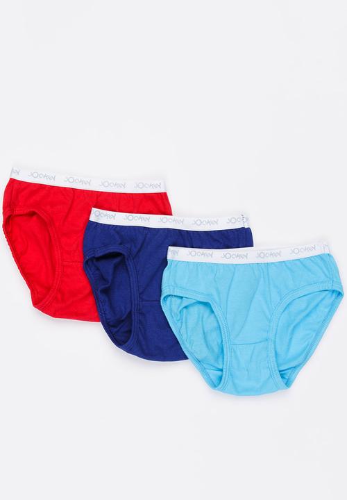 Jockey - 3 PK Girls Plain French Cut Multi-colour