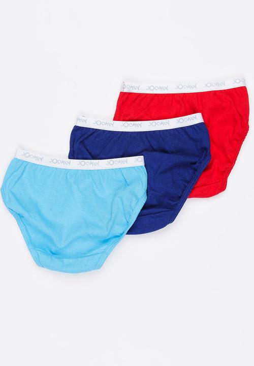 Jockey - 3 PK Girls Plain French Cut Multi-colour