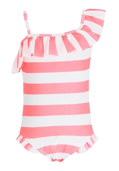 Pop Candy - Striped Full Piece Swimsuit Pale Pink