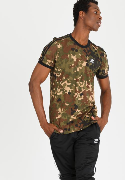 adidas Originals - Striped Camo Tee Khaki Green