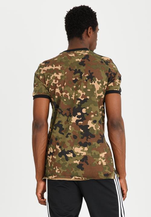 adidas Originals - Striped Camo Tee Khaki Green