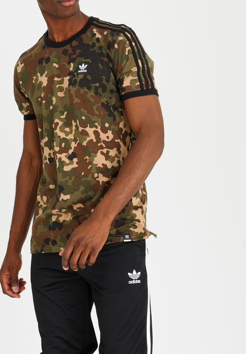 adidas Originals - Striped Camo Tee Khaki Green