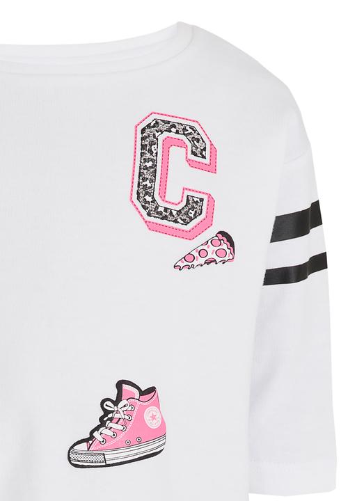 Converse - Tie-Front Patches Patches Knit Top White