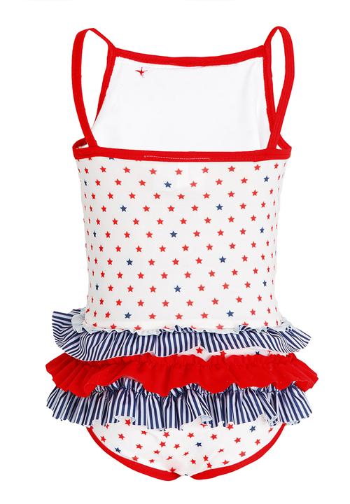 Pop Candy - Frilled Full Piece Swimsuit Multi-colour