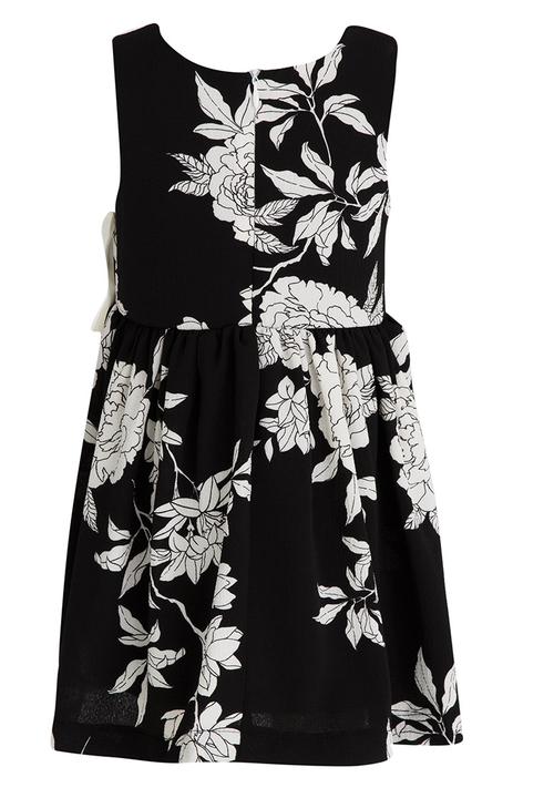 See-Saw - Fit & Flare Chiffon Dress Black and White
